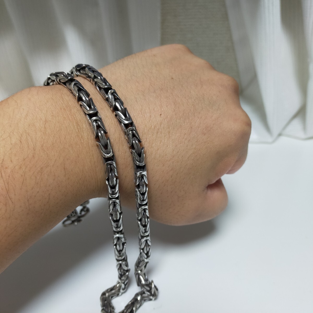極太 925製 バリチェーンネックレス 96g 58cm チェーン幅6mm~6.7mm silver925/シルバー925 ネックレス 極太 925製 バリチェーンネックレス 96g 58cm チェーン幅6mm~6.7mm silver925/シルバー925 ネックレス
