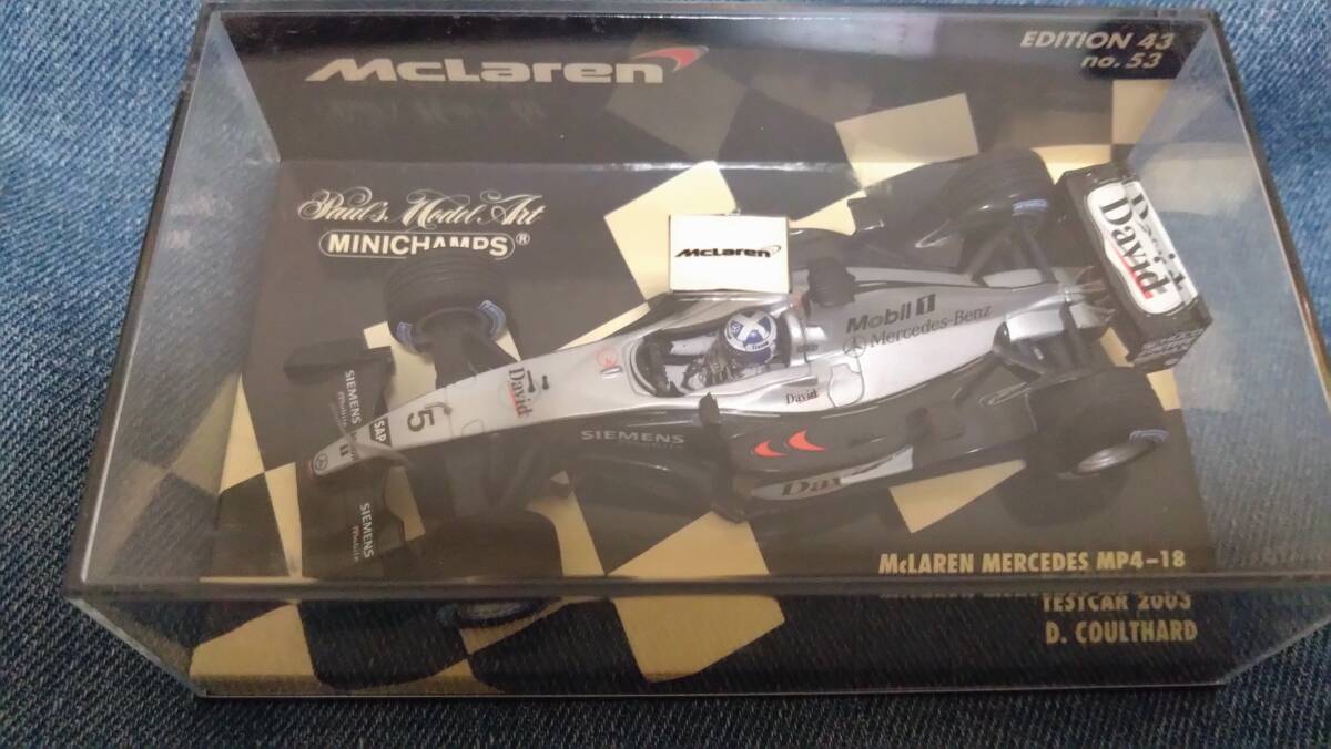1/43 MINICHAMPS 2003年マクラーレンメルセデスMP4-18テストカー#5 D・クルサード　【台紙日焼け】