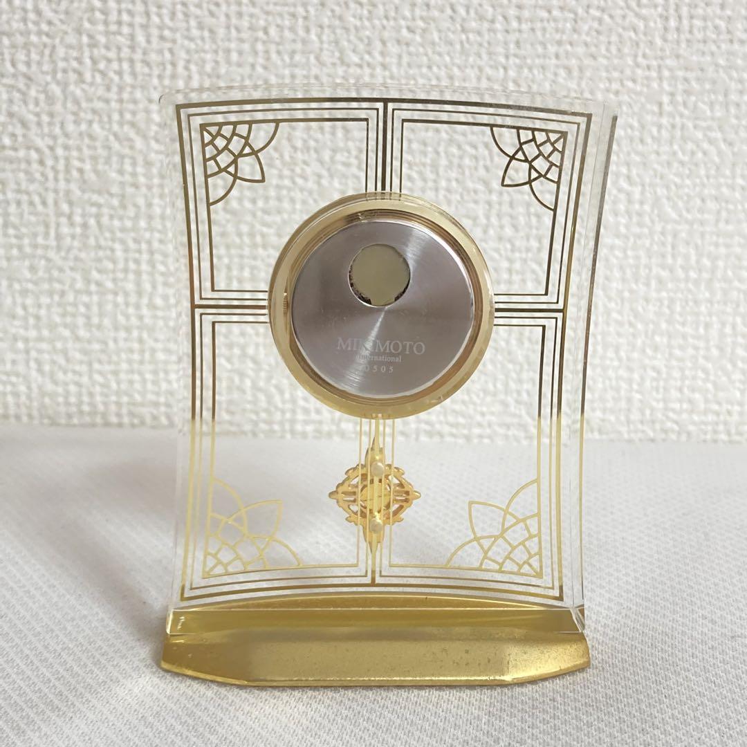 MIKIMOTO ミキモト 真珠付 置時計 クリスタル プレート クオーツ MIKIMOTO ミキモト 真珠付 置時計 クリスタル プレート クオーツ