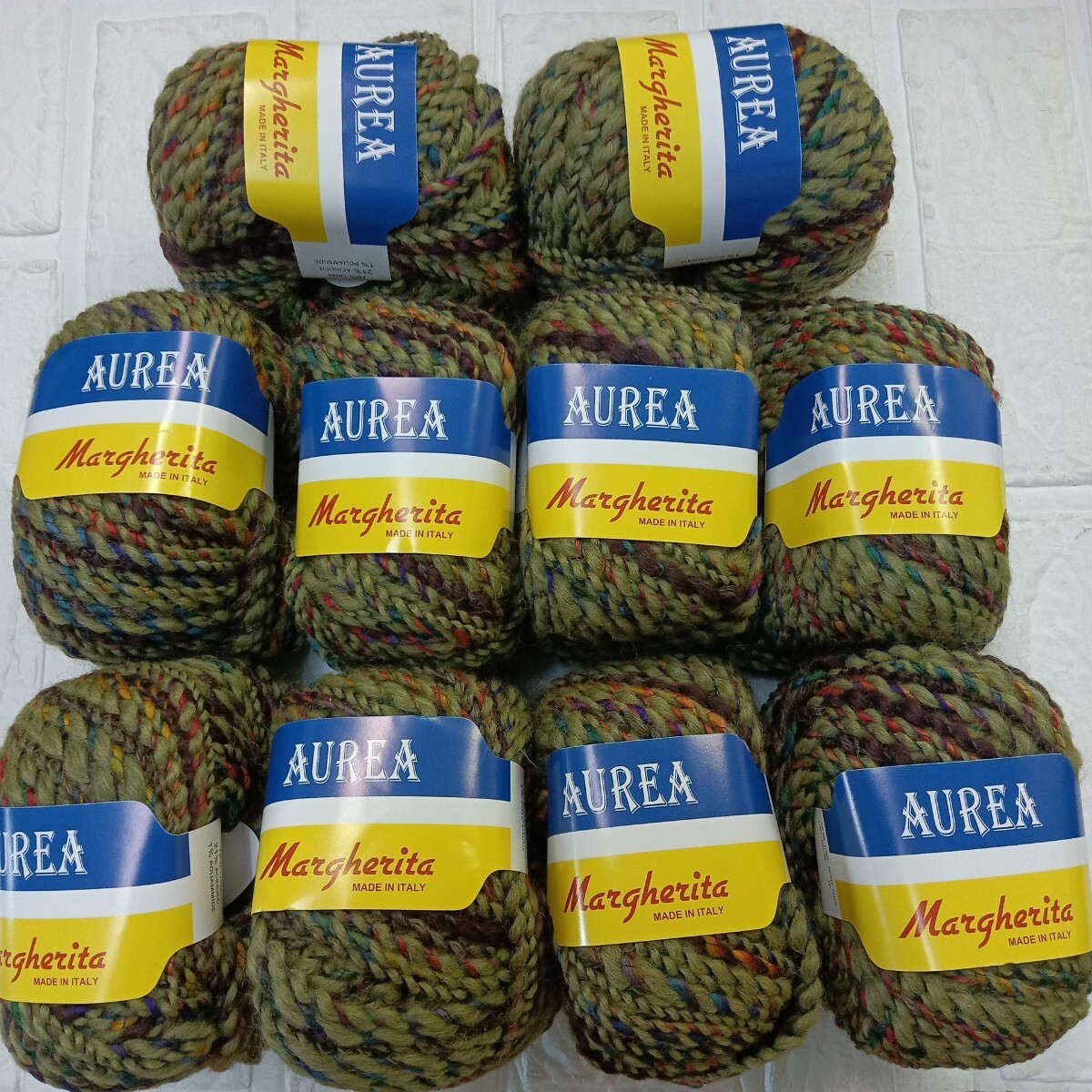 100円〜 毛糸 手芸材料 編み物■AUREA 緑色系・10玉