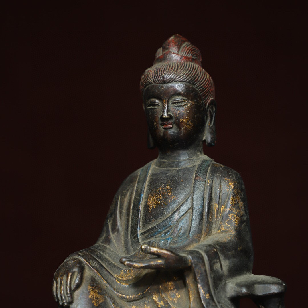 蔵友館蔵品・銅製・拓金・觀音菩薩像】・希少珍品・置物・賞物 蔵友館蔵品・銅製・拓金・觀音菩薩像】・希少珍品・置物・賞物