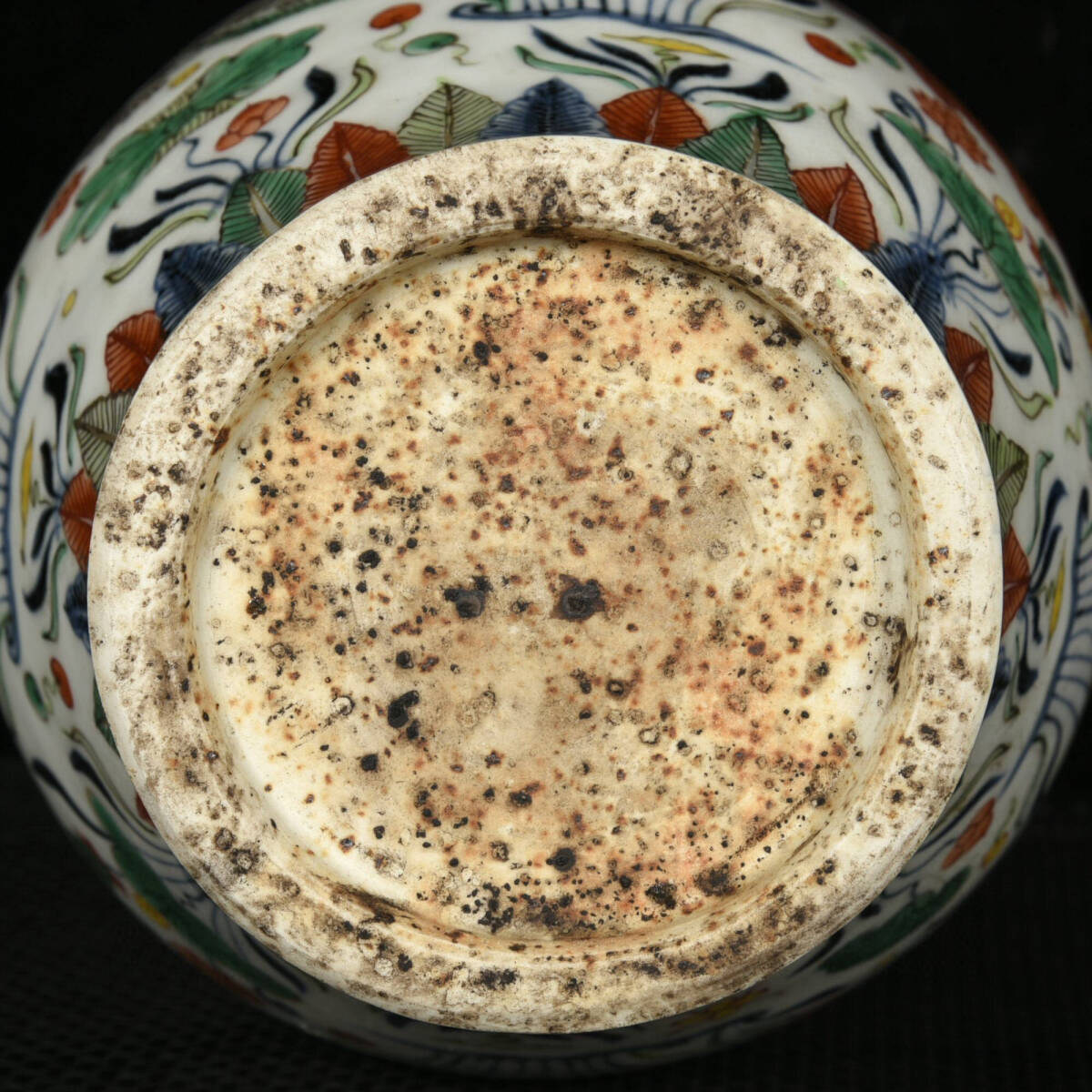 蔵友館蔵品 明 宣德年製款 古陶瓷品 青花 五彩 魚藻紋 貫耳瓶 蔵友館蔵品 明 宣德年製款 古陶瓷品 青花 五彩 魚藻紋 貫耳瓶