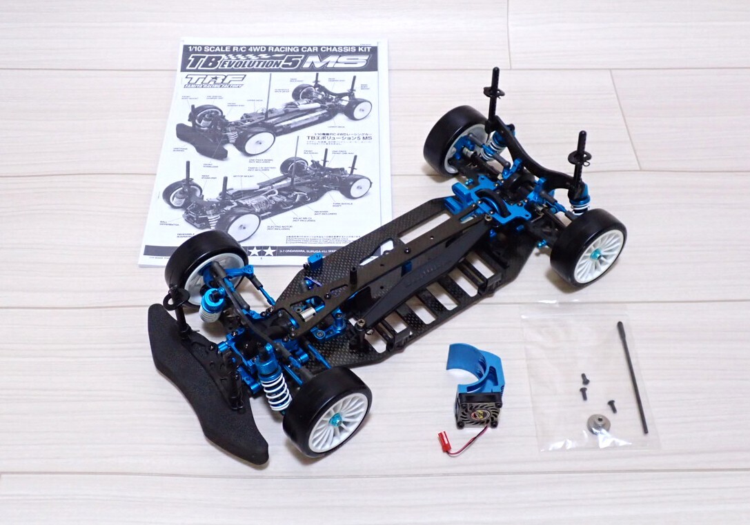 1/10 タミヤ TBエボリューション5 MS シャーシ オプションパーツ付 TBエボ5MS ドリフトなどへも