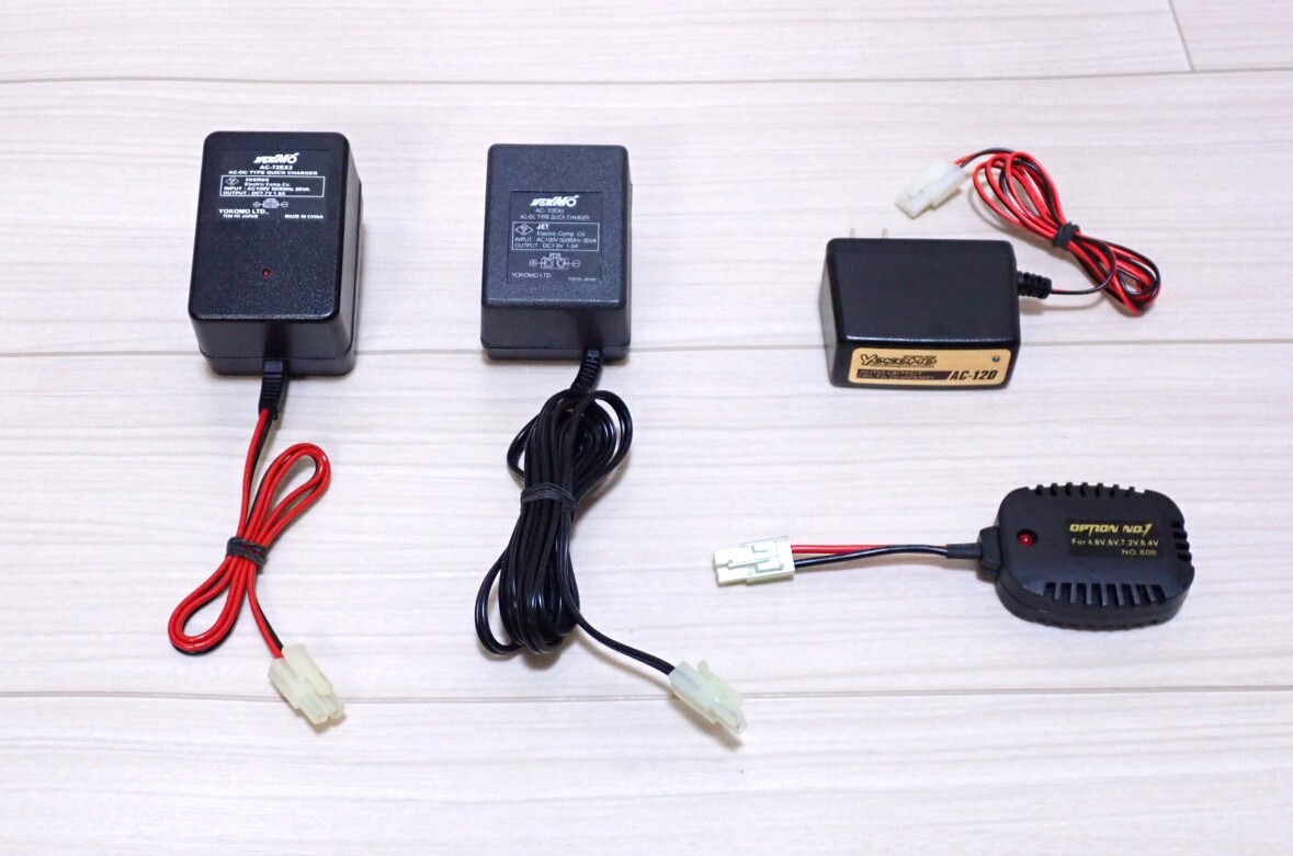 ヨコモ 7.2V 用 充電器 3個 OPTION NO1 放電器 1個 まとめて