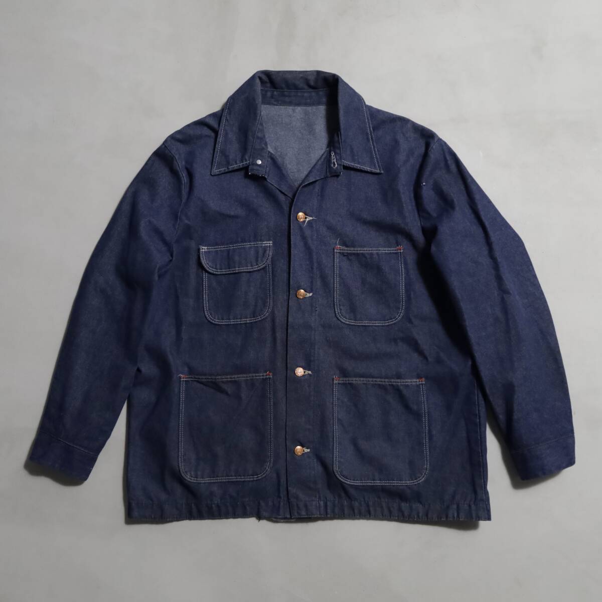BLUE BELL デニム　チョアジャケット　カバーオール　USA製 60'S BLUE BELL Denim Chore Jacket SIZE/48 60年代 ブルーベル