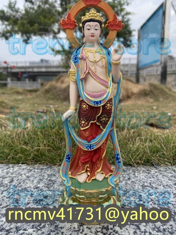 仏像 木彫り 勢至菩薩像 24cm ツゲの木彫り 木製彫刻 仏壇仏像 仏像 木彫り 勢至菩薩像 24cm ツゲの木彫り 木製彫刻 仏壇仏像