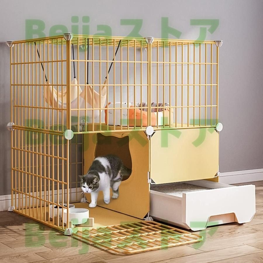 猫ケージ トイレ付 大型 キャットケージ ケージ ゲージ ペット 猫 ベビー キャット ケージ屋内猫ベビーサークル ゲージ キャットタワー スタジアム ドア付き ワ 猫ゲージ 3段 大型 キャットケージ スリム トイレ ワイド 大型 猫