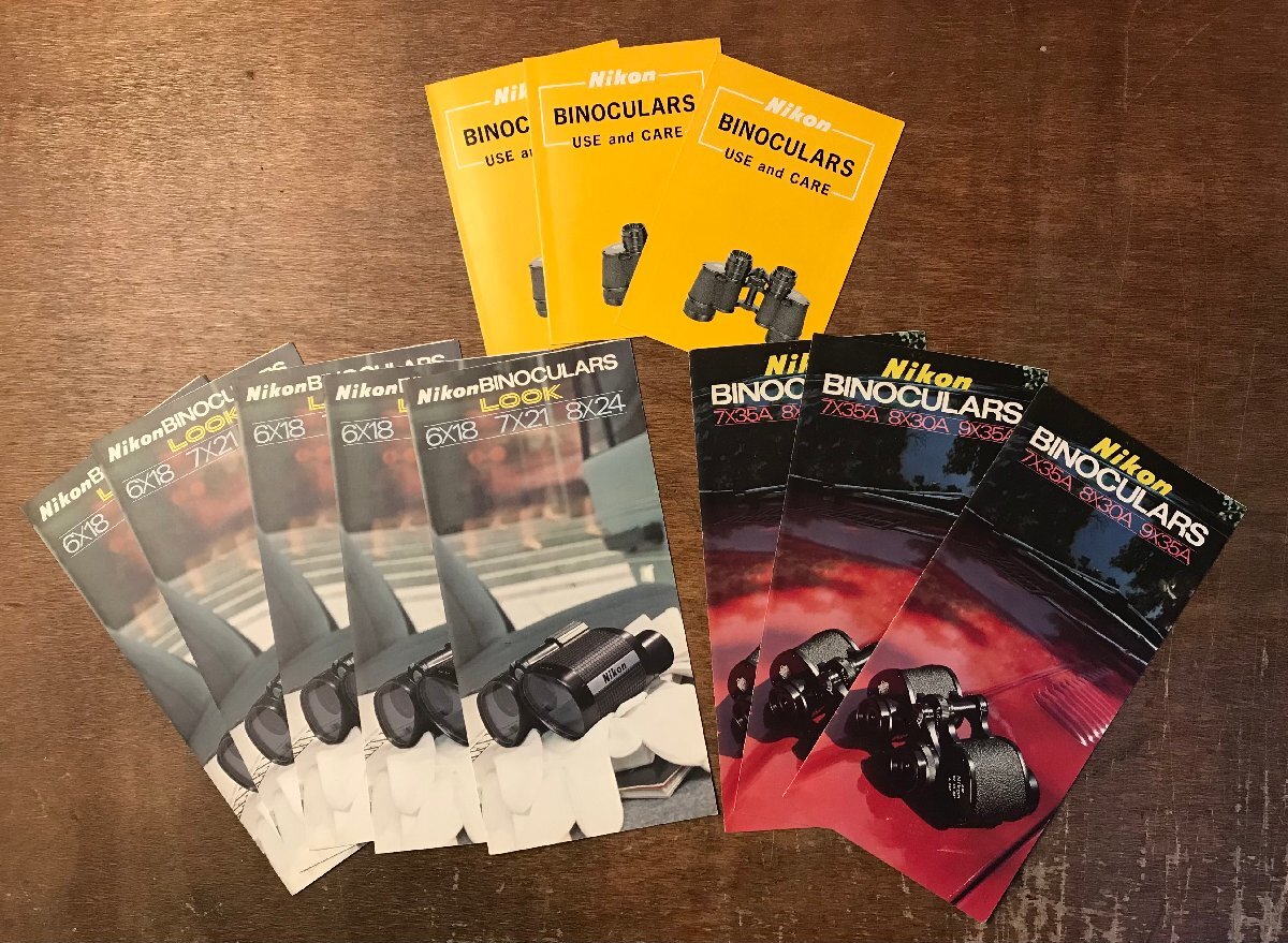 RR-7998■送料込■Nikon BINOCULARS カタログ3種 ニコン 双眼鏡 古本 カタログ パンフレット 冊子 アンティーク ●まとめて11枚/くRIら_画像1