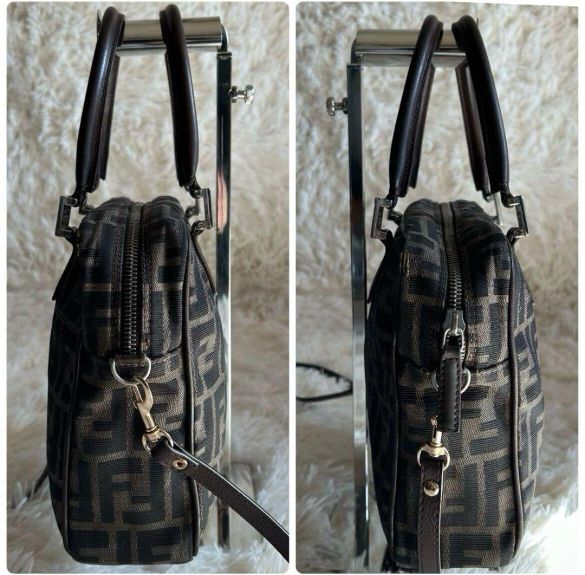 FENDI ハンドバッグズッカ柄FFシルバー金具.