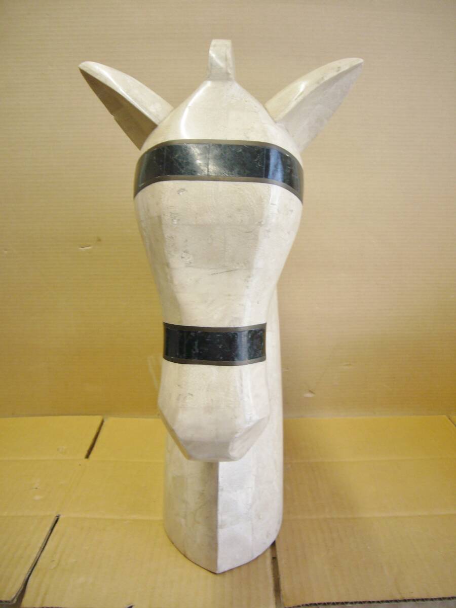 * лошадь голова изображение камень .? мрамор способ? высота примерно 51cm. изображение украшение произведение искусства искусство интерьер Philippines # подлинная вещь 