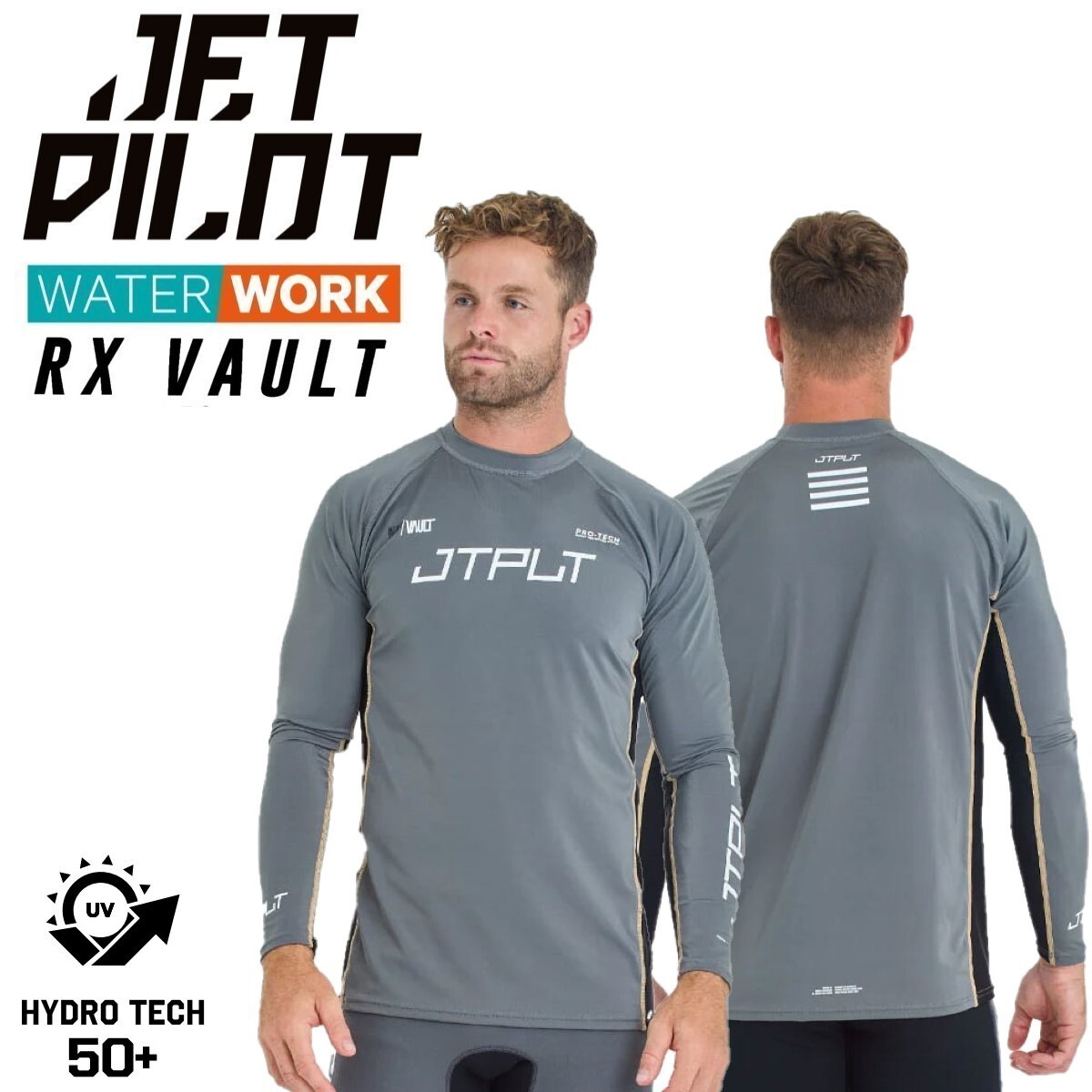 ジェットパイロット JETPILOT 2025 ラッシュガード 長袖 送料無料 RX ボルト L/S ラッシー JA24507 チャコール M