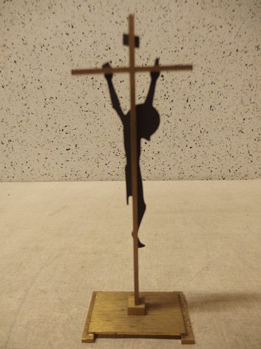 0840058a キリスト教 十字架 置物 INRI/オブジェ/金属製/宗教像 0840058a キリスト教 十字架 置物 INRI/オブジェ/金属製/宗教像