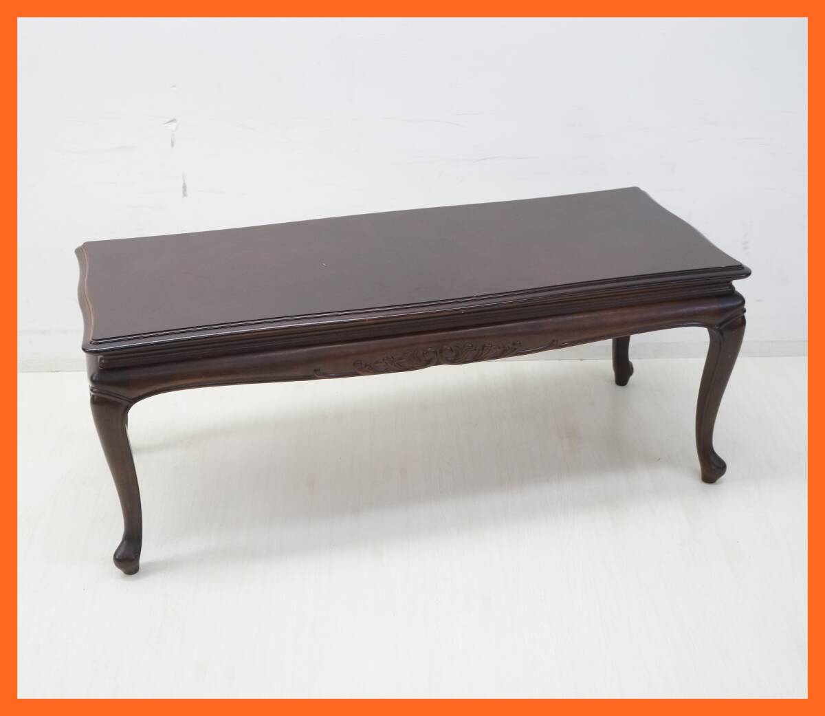 東ハ:【マルニ木工】マキシマムシリーズ センターテーブル129 約129.2×54.7㎝ 高さ約50.2㎝ 天然木 猫脚 ロココ様式 応接 リビング家具