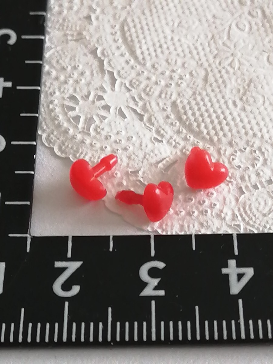 4r722 ドール用 ピアス イヤリング 指輪 赤 ハート ジェニー 