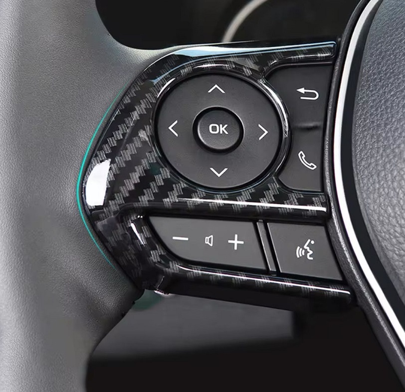 スポーティ全開♪ カーボン ルック ステアリング スイッチ カバー RAV4 50 系 X G Zパッケージ アドベンチャー オフロードパッケージ