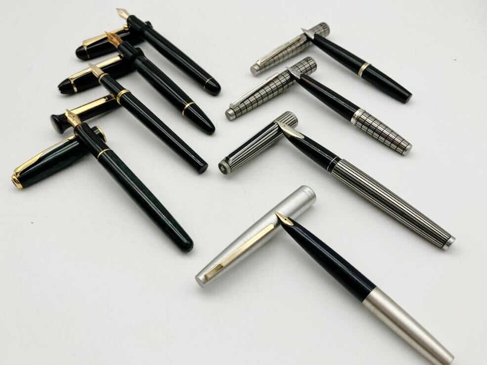 ブランド万年筆 モンブラン MONTBLANC パイロット PARKER など 14K 18K 18KWG 585 750 刻印 ペン先 万年筆 まとめ 8本