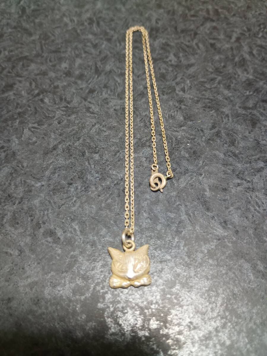 わちふぃーるど　猫のダヤン　シルバーネックレス　着用品