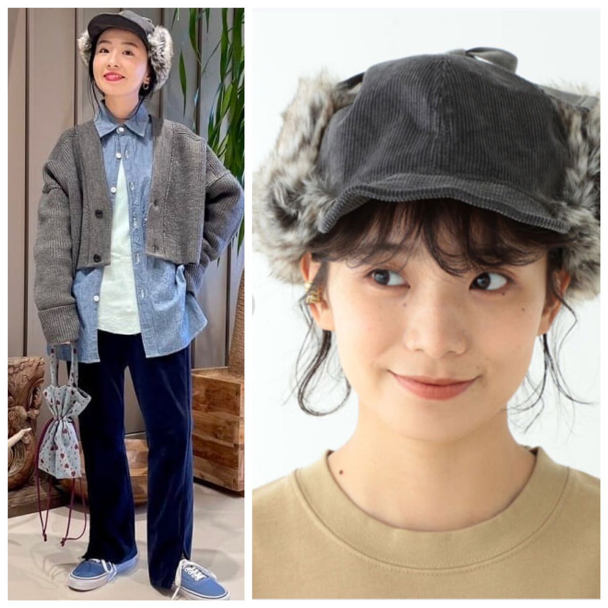 Amazon | [ビームスボーイ] 帽子 【別注】 cableami リサイクル ウール フライト キャップ レディース NAVY ONE SIZE  | 帽子 通販 - 帽子