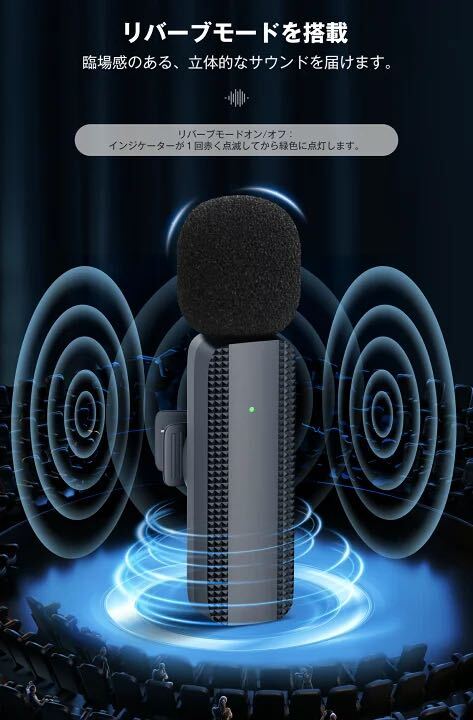  беспроводной микрофон булавка Mike Mini Mike 360°. звук запись беспроводной шум сдерживание простой подключение 2.4GHz маленький размер легкий Android iPhone зажим имеется упаковочный пакет 