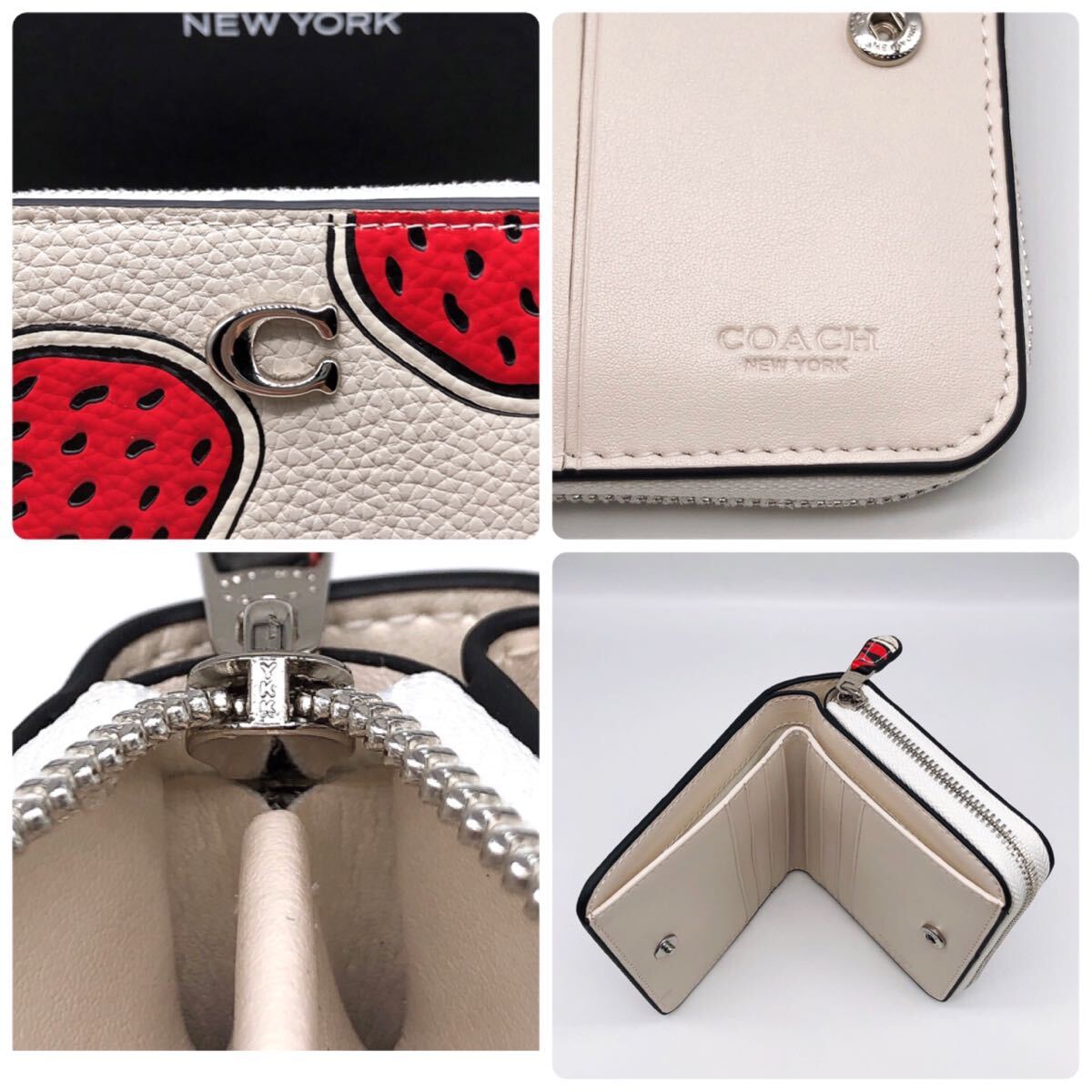 新品未使用】COACH CT908 いちご柄 ストロベリー 二つ折り財布
