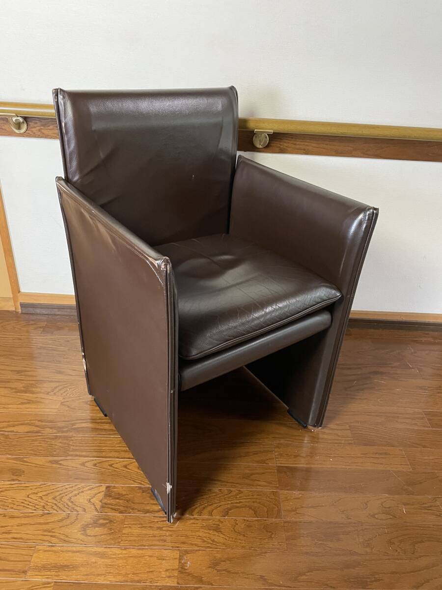 Cassina カッシーナ BREAK ブレーク アームチェア マリオ・ベリーニ 総革 ブラウン