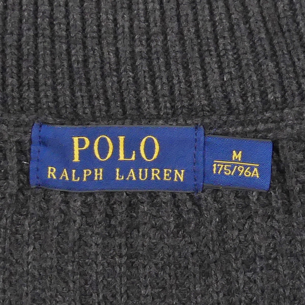  быстрое решение *POLO RALPH LAUREN* мужской M вязаный кардиган Ralph Lauren угольно-серый шаль цвет вязаный свитер 