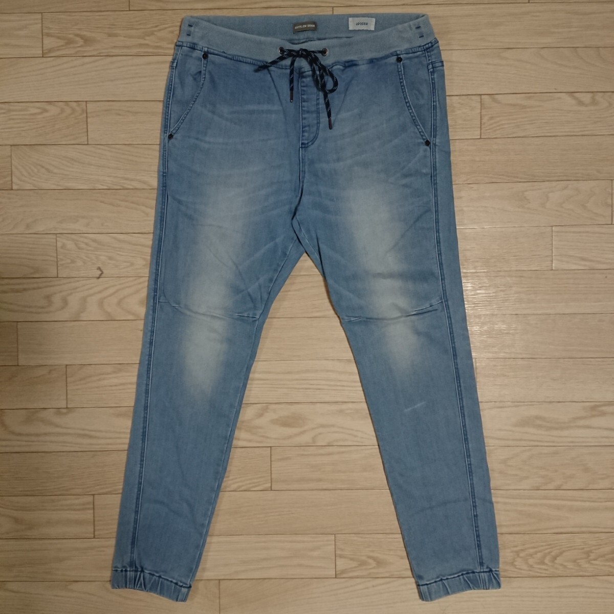 BAYFLOW DENIM ベイフロー JOGGER ボトムス ジーンズ スウェット デニム ジョガー パンツ インディゴ ユーズド加工 4 大きめ ストレッチ
