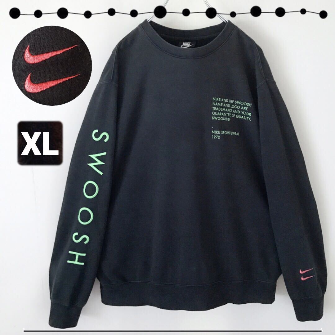 NIKE ナイキ ダブルスウッシュ クルーネックスウェット 金糸刺繍 NIKE ナイキ ダブルスウッシュ クルーネックスウェット 金糸刺繍
