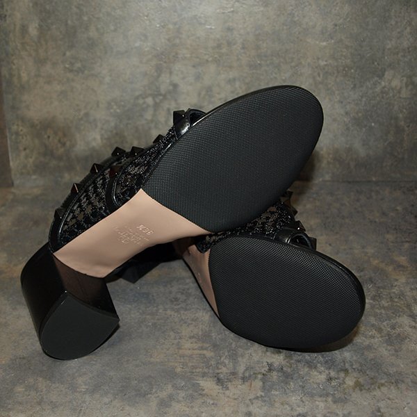 未使用・VALENTINO GARAVANI◇ヴァレンティノ ガラヴァーニ・ロックスタッズ メッシュスライドサンダル◇36・1/2サイズ ブラック_画像5