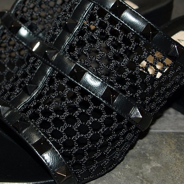 未使用・VALENTINO GARAVANI◇ヴァレンティノ ガラヴァーニ・ロックスタッズ メッシュスライドサンダル◇36・1/2サイズ ブラック_画像8