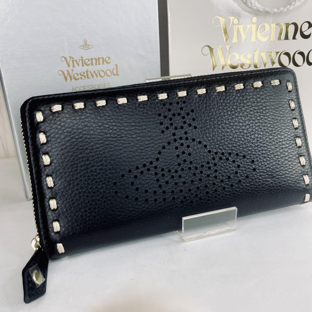 新品 ヴィヴィアンウエストウッド 長財布 パンチング オーブ 新品 ヴィヴィアンウエストウッド 長財布 パンチング オーブ