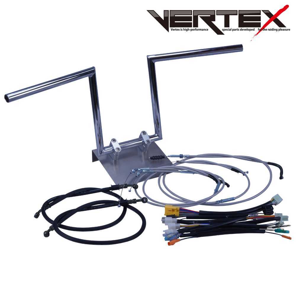 Z400FX アップ ハンドルセット ロボハン アップ 25cm メッシュワイヤー ブラックブレーキホース