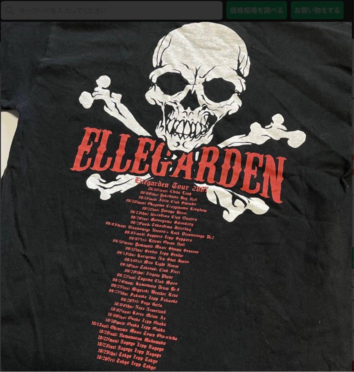 細美武士着 ELLEGARDEN エルレガーデン TOUR 2007 SKULLSHIT T 細美武士着 ELLEGARDEN エルレガーデン TOUR 2007 SKULLSHIT T