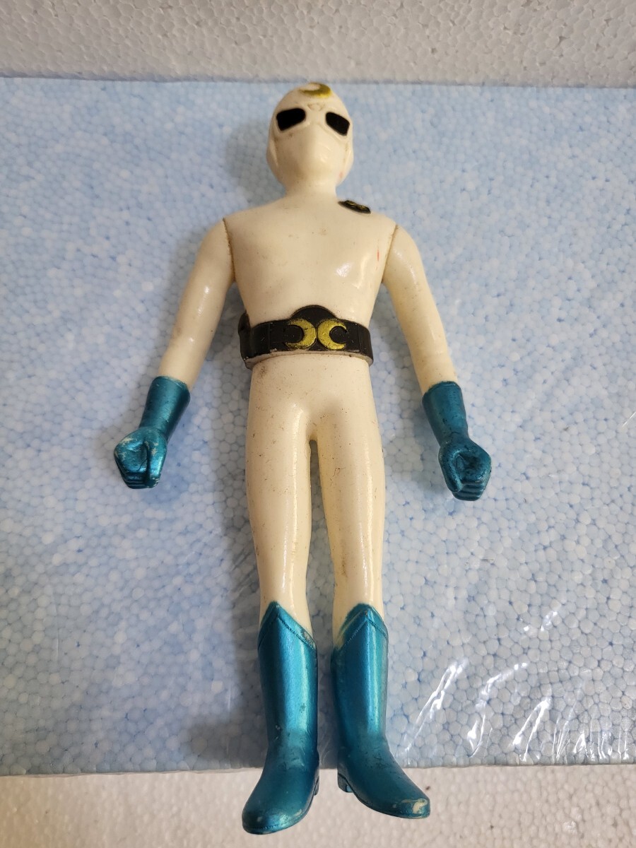 昭和レトロ月光仮面ソフビ 昭和当時物 レトロ玩具 月光仮面 THE MOON MASK RIDER 愛企画