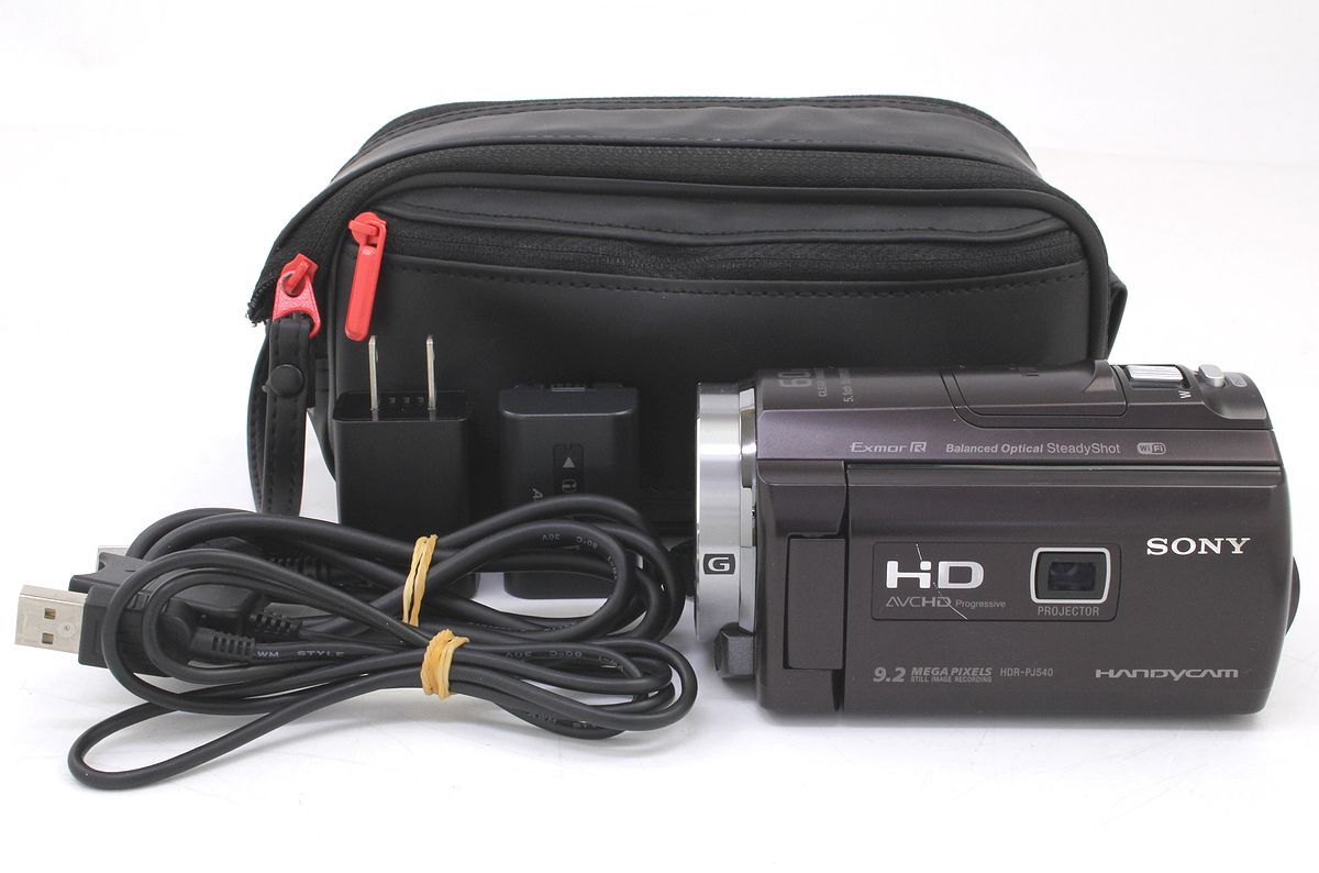 SONY★ハンディカム デジタルHDビデオカメラレコーダー/光学30倍/HDR-PJ540★プロジェクター付/ブラウン 2014年製