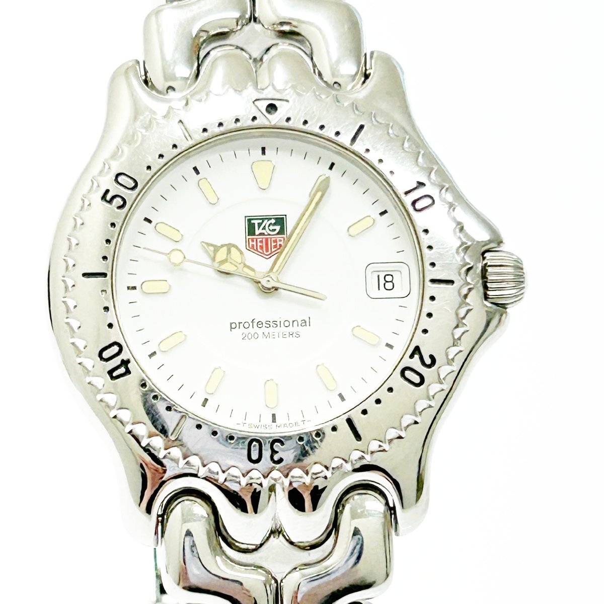 【1円スタート】TAG HEUER タグホイヤー WG1110-K0 セル SS ホワイト文字盤 クオーツ メンズ腕時計 313671