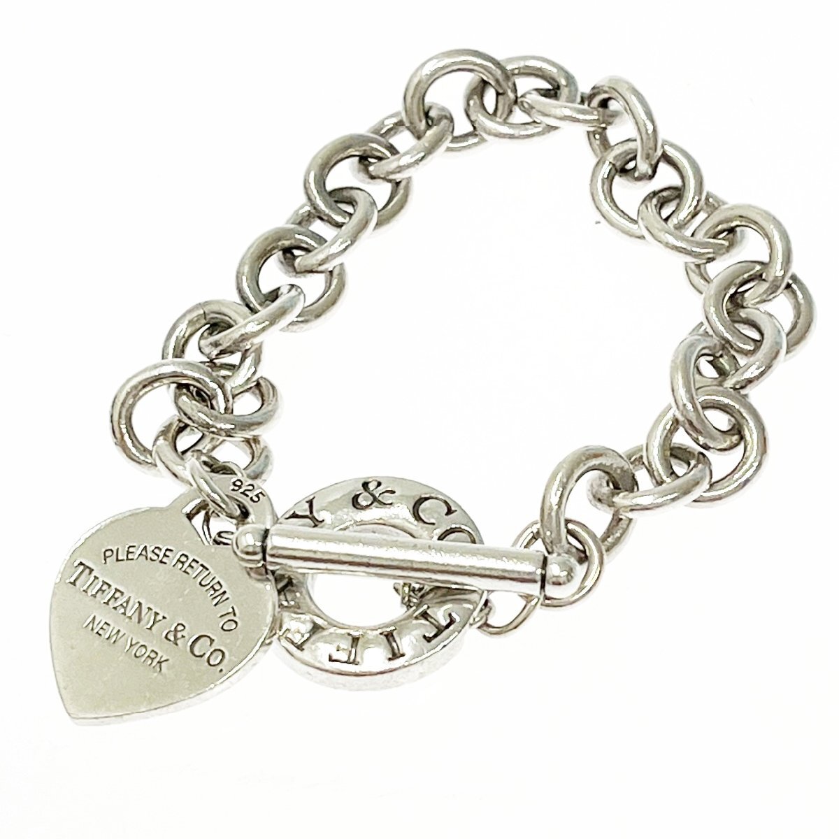 【1円スタート】TIFFANY & Co. ティファニー シルバー リターントゥ ハートタグ トグル 40.4g 925刻印 ブレスレット 307208