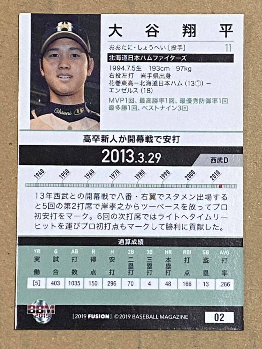 2019 BBM FUSION 大谷翔平(北海道日本ハム) 25枚限定 PHANTOM
