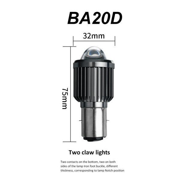 BA20D H4BS バイク 直流 DC 9-80V Hi Lo 切替 LED ヘッドライト バルブ 集光レンズ 1燈 白 ホワイト 15W 6000k オートバイ 送料無(wú)料/3