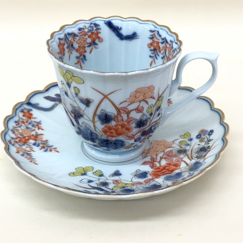 有田焼 其泉窯 コーヒーカップ 君子紋 コーヒー碗皿 １客 有田 コーヒー碗皿 珈琲碗皿 陶器 お洒落 食器 ギフト/255