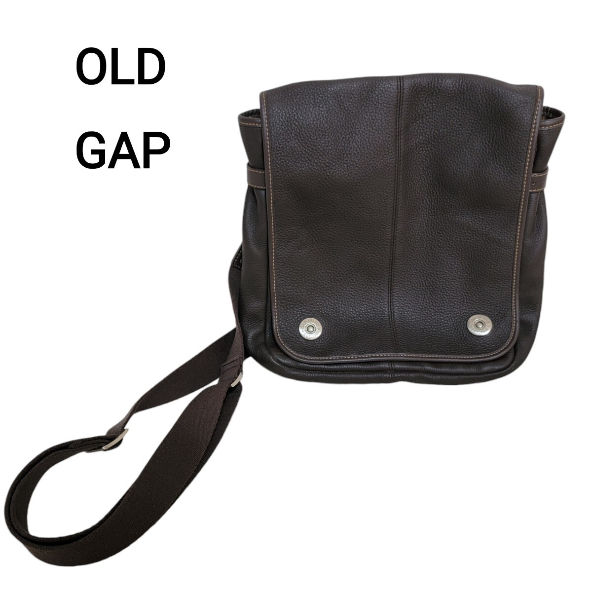 00S】Y2K ギャップ OLD GAP 牛革 レザーショルダーバッグ 茶 00S】Y2K ギャップ OLD GAP 牛革 レザーショルダーバッグ 茶