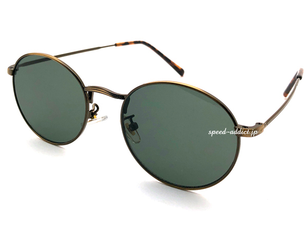 METAL ROUND BOSTON SUNGLASS BRONZE × DARK GREEN/メタルラウンドボストンサングラスグリーンレンズ丸メガネクールシャープアウトドア海
