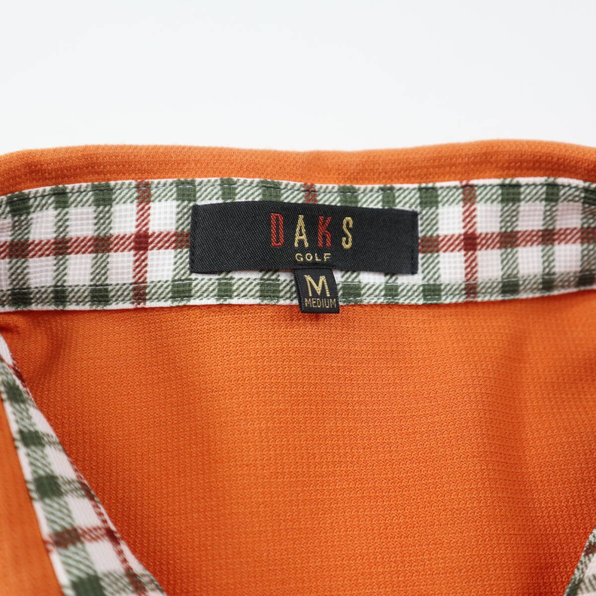 美品★DAKS GOLF ダックス・ゴルフ　チェック使い 半袖ポロシャツ/オンワード樫山/Mサイズ_画像8
