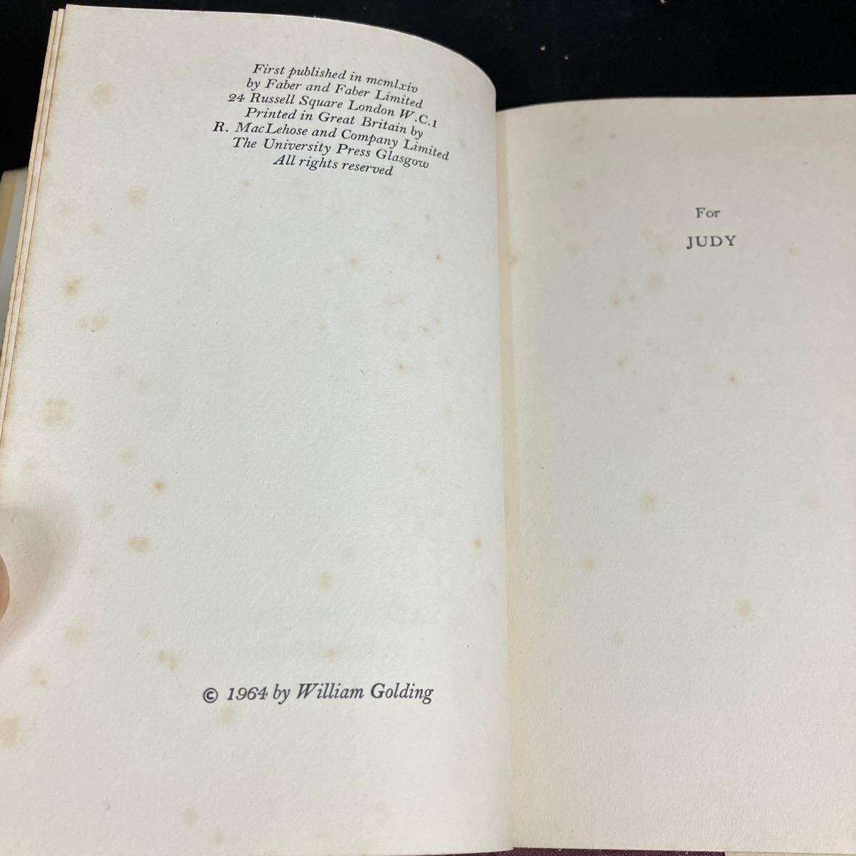 初版『スパイヤー』W.ゴールディング　1964年　The Spire by William Golding, First Edition　Published by Faber & Faber, London, 1964