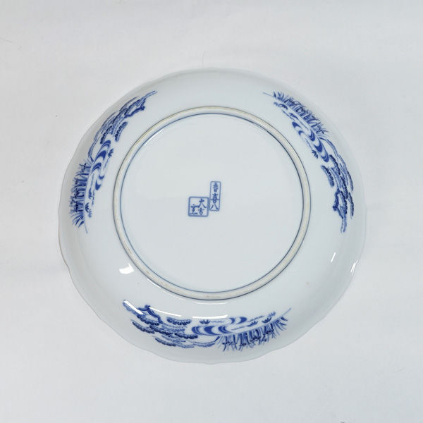 *. generation .. large . kiln Japanese-style tableware . generation .. large . kiln blue and white ceramics landscape shaku large plate (0220456428)