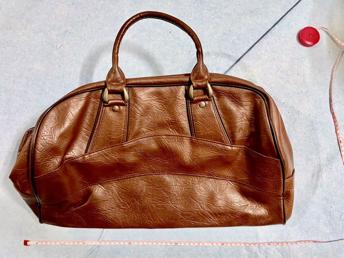 レザーバッグボストンバッグ 旅行カバン トラベルバッグ 本革 本皮 昭和 レトロ 当時物 1980年代 ビンテージ 昭和レトロ バックブラウン系