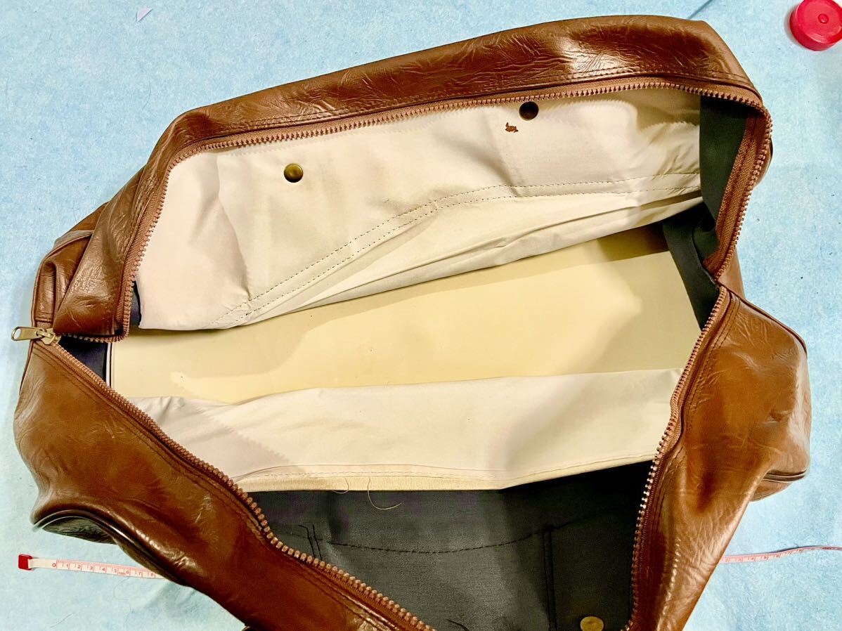  кожаная сумка сумка "Boston bag" путешествие портфель путешествие сумка натуральная кожа натуральная кожа Showa Retro подлинная вещь 1980 годы Vintage Showa Retro задний оттенок коричневого 