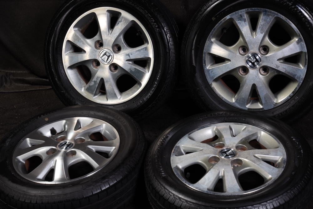 ★バリ山 155/65R13 ホンダ純正アルミ ブリヂストン NEXTRY 2022年製 ラジアル バモスアクティザッツゼストトゥデイビートライフ等 