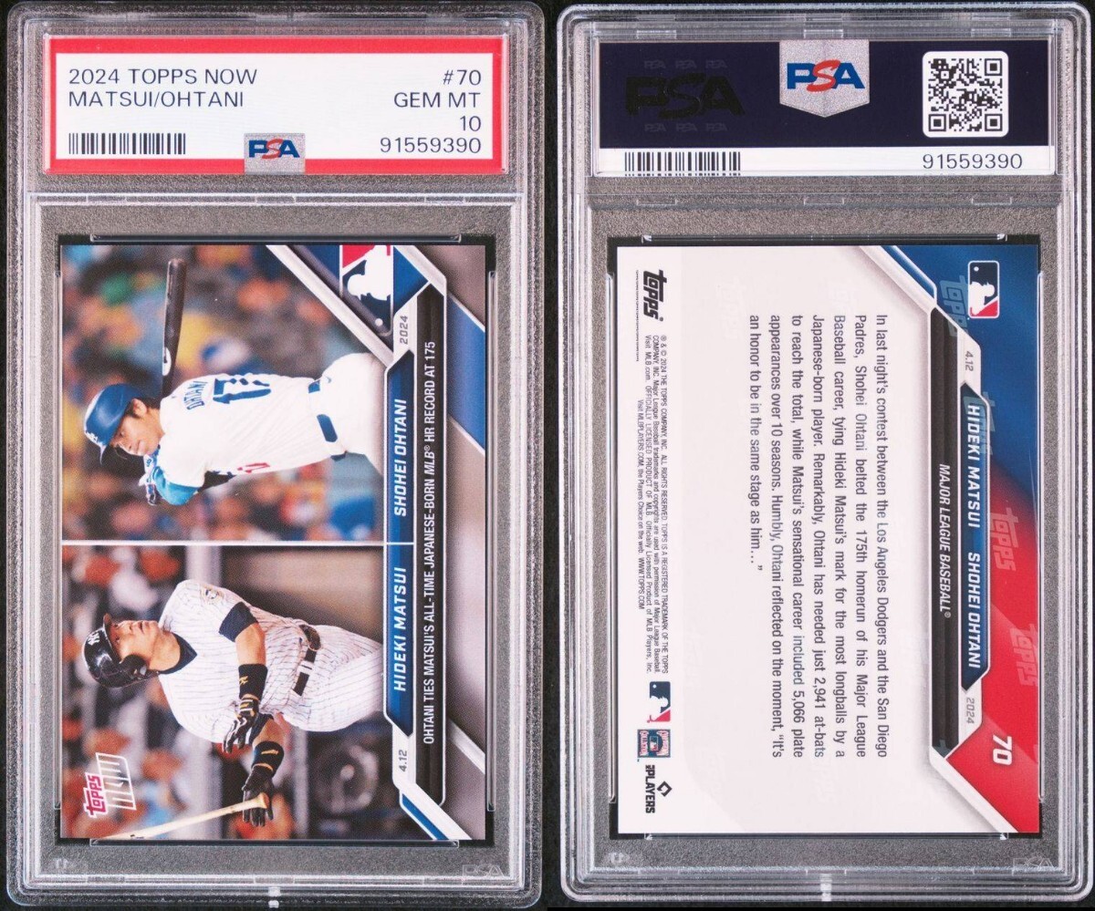 PSA10】TOPPS NOW #70 大谷翔平/松井秀喜 ドジャース 50/50 PSA10】TOPPS NOW #70 大谷翔平/松井秀喜 ドジャース 50/50