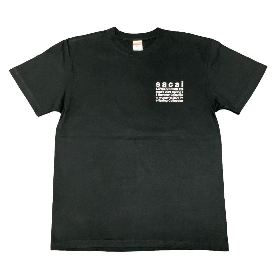 送料込！美品◆sacai サカイ 2021SSコレクション スタッフTシャツL◆ブラック◆ 